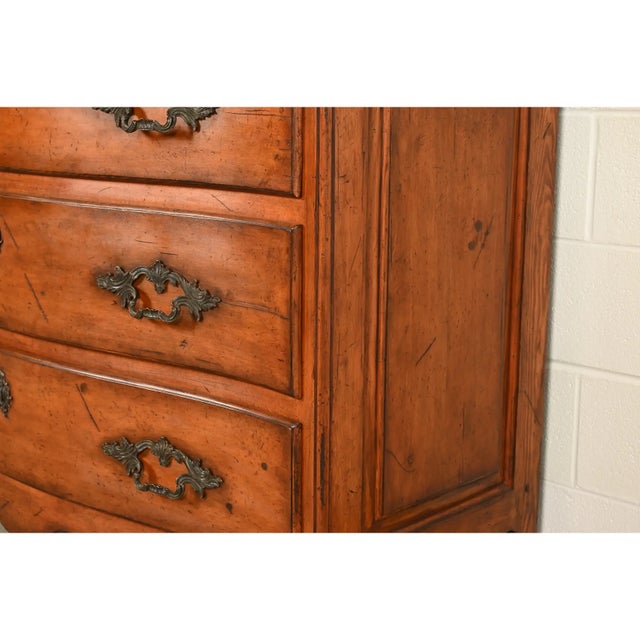 Ralph Lauren French Provincial Louis XV Carved Walnut Marble Top Commodes or Chests of Drawers, Pair For Sale - Image 9 of 16