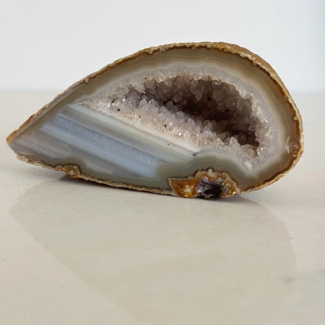 Traditional Antique Geode Compromised of Both White Quartz and White Agate For Sale - Image 3 of 7
