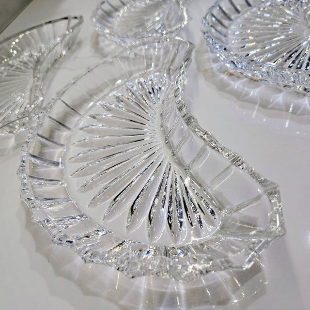Vintage Cut Glass Crescent Dishes – Set of 4 For Sale - Image 4 of 10
