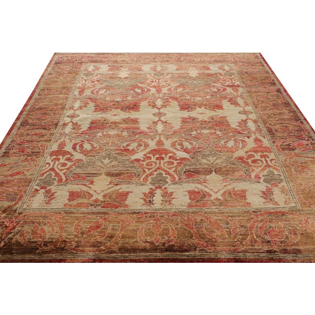 2010s Rug & Kilim's Polonaise Style Rug in Red With Beige-Brown Floral Patterns For Sale - Image 5 of 8