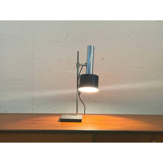 Table Lamp with Chrome-Plated Frame and Stone Base, 1970s For Sale - Image 9 of 16