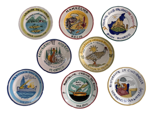Mid-Century Modern Italian Restaurant Ceramic Dinner Plates, 1980s, Set of 8