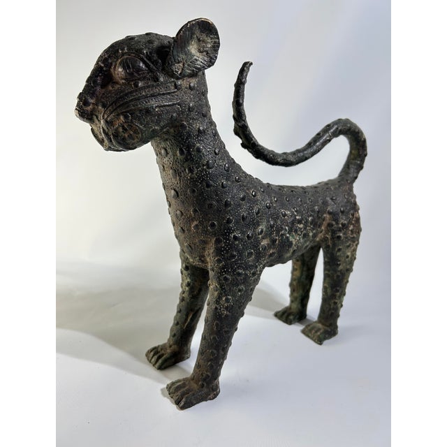 Mid 19th Century Mid 19th Century African Benin Bronze Leopard, Nigeria, 13" H For Sale - Image 5 of 9