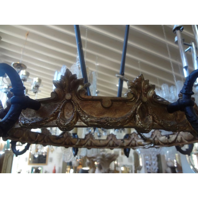 1920s French Empire Style Bronze Chandelier With Arrows For Sale In Houston - Image 6 of 12