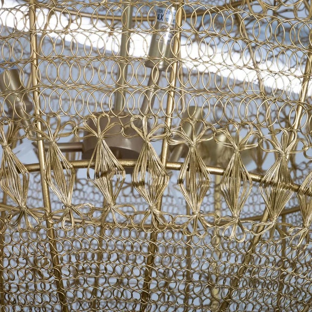 Monumental Wrought Brass Wire Pendant For Sale - Image 4 of 9