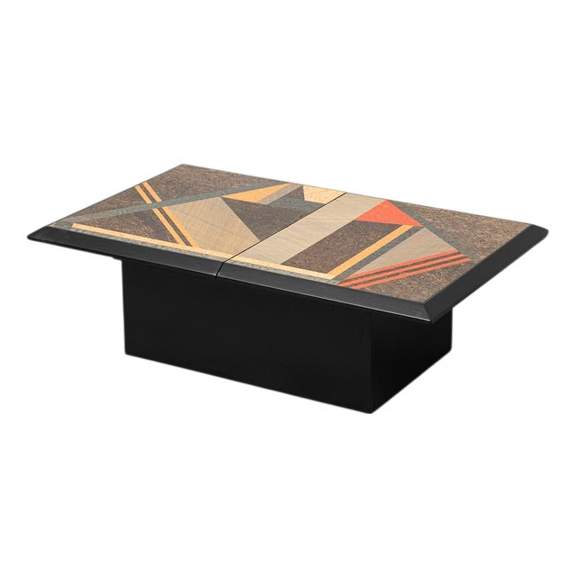 Wooden Coffee Table with Storage Compartment, 1970s For Sale