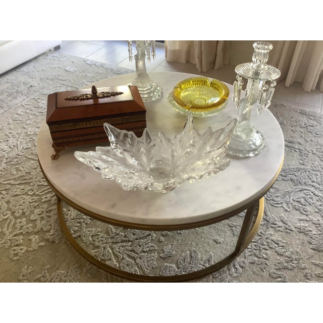 1960s Champs Elysées Bowl by Lalique Xl Signed Heavy Crystal For Sale In Miami - Image 6 of 12