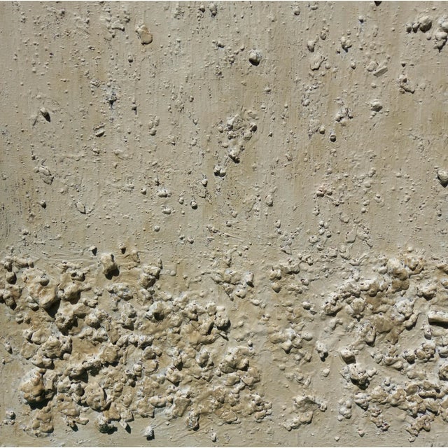 2020s 24" X 28" California Beach' #3 - Natural Palette Abstract Relief Seascape / Seaside / Marine Oil Painting / Earth Tones / Pacific Ocean For Sale - Image 5 of 6