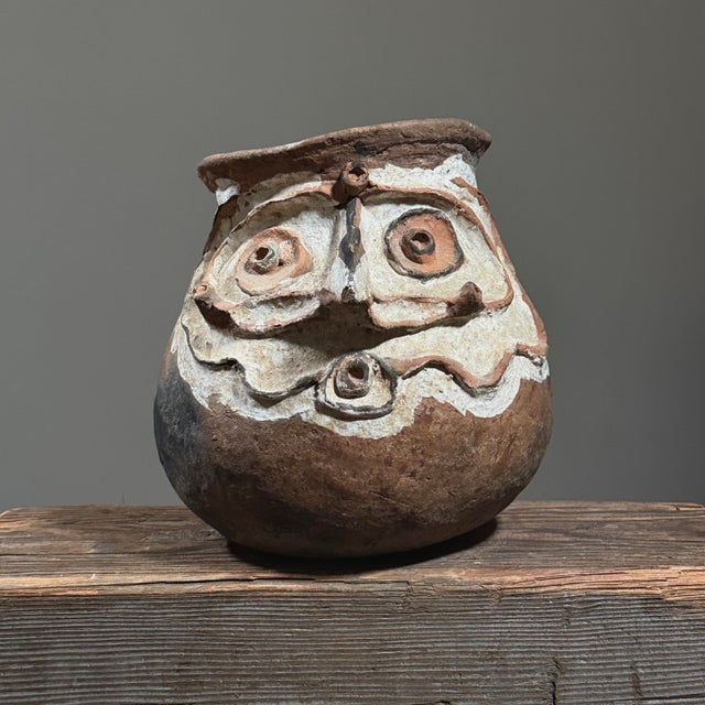 Anthropomorphic Chambri Wood-Fired Polychrome Earthenware Damarau Vessel Papua New Guinea, Aibom Village, Chambri Lakes...
