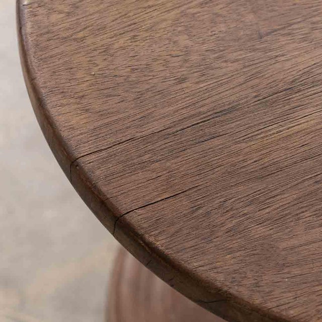 Wood Petite French Carved Wood Side Table For Sale - Image 7 of 12