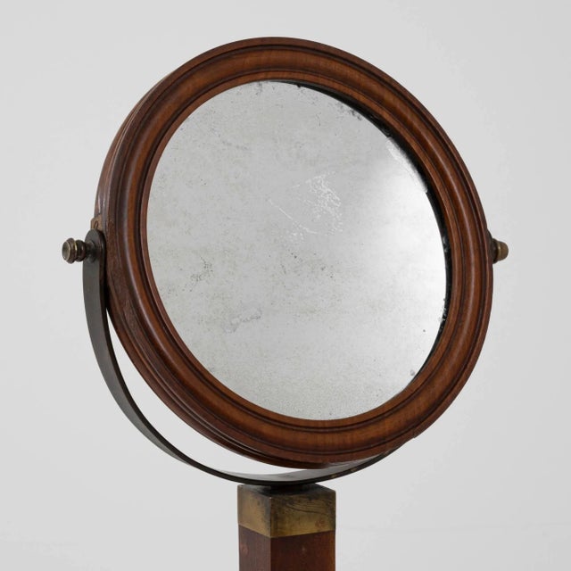 19th Century French Wooden Shaving Mirror For Sale - Image 9 of 10