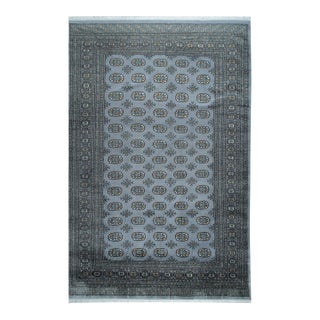 4x6 Rustic Nina Gray Floral Traditional Hand Knotted Wool Carpet Rug For Sale