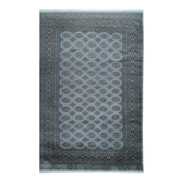 4x6 Rustic Nina Gray Floral Traditional Hand Knotted Wool Carpet Rug For Sale