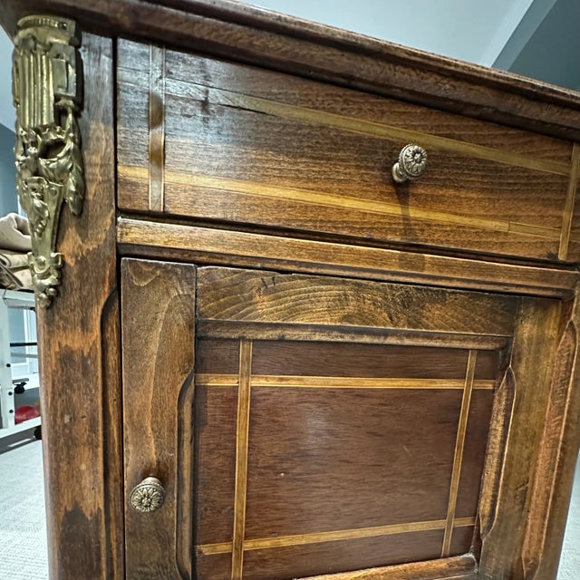 French Antique Marble Top Side Table For Sale - Image 3 of 7