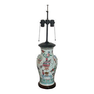Large Vintage Chinese Import Vase Table Lamp For Sale