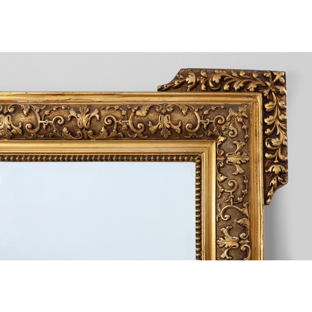 1950s 20th Century Baroque Square Giltwood Mirror, 1950s For Sale - Image 5 of 12