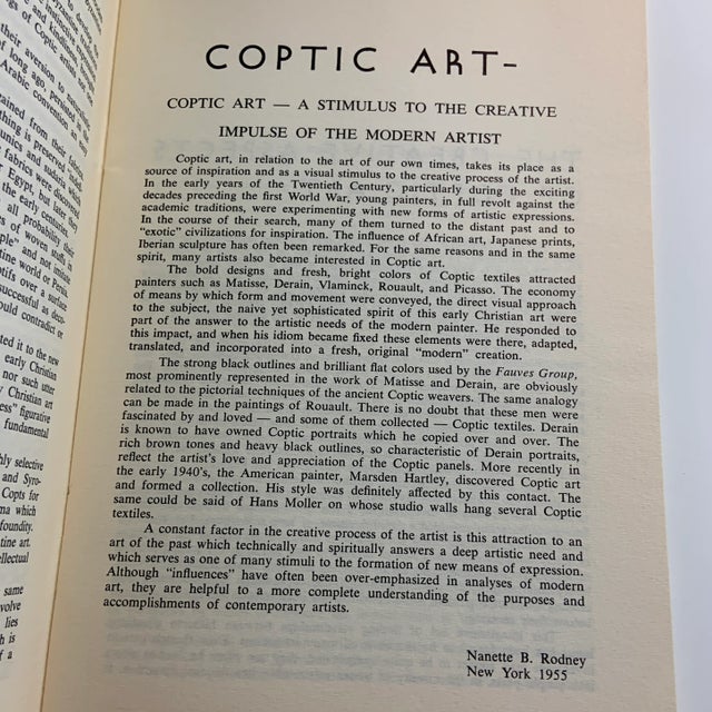 Tribal 1955 Coptic Art Olsen Foundation Book For Sale - Image 3 of 8