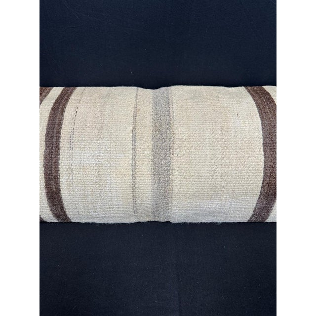 Contemporary Turkish Hemp Pillow Cushion Natural Beige Brown Cushion Cover 14x40 For Sale - Image 3 of 4
