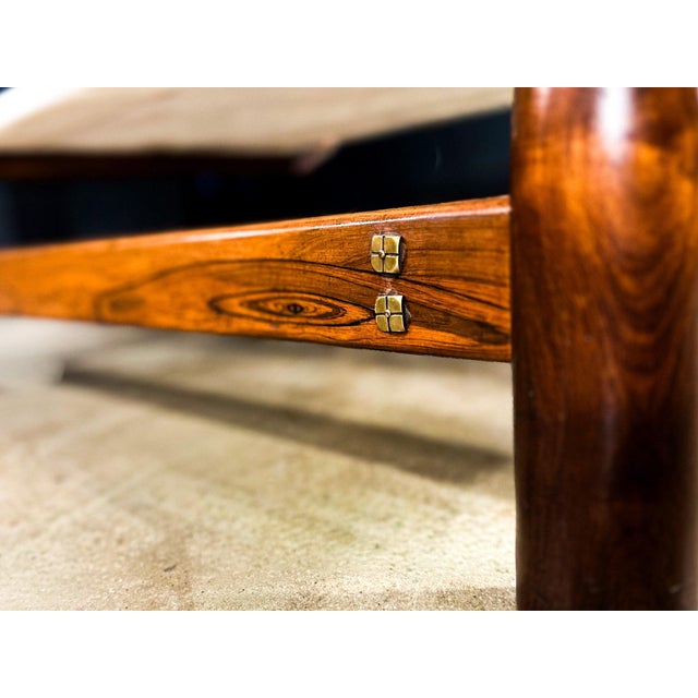 Wood Architectural Brazilian Modern Coffee Table in Rosewood and Marble, Cimo, 1950s For Sale - Image 7 of 13