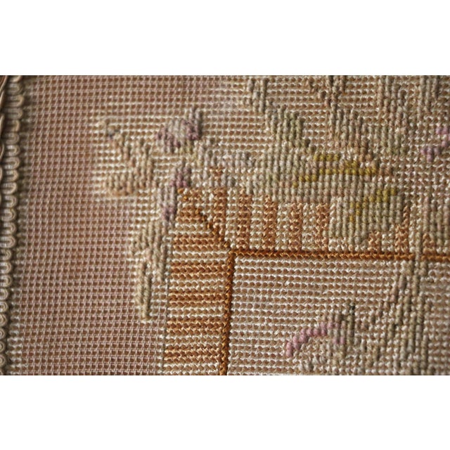 Antique French Needlepoint Firescreen | Louis XVI Style Hand-Painted & Gilt Wood Fireplace Screen | Cherub Tapestry For Sale - Image 17 of 18