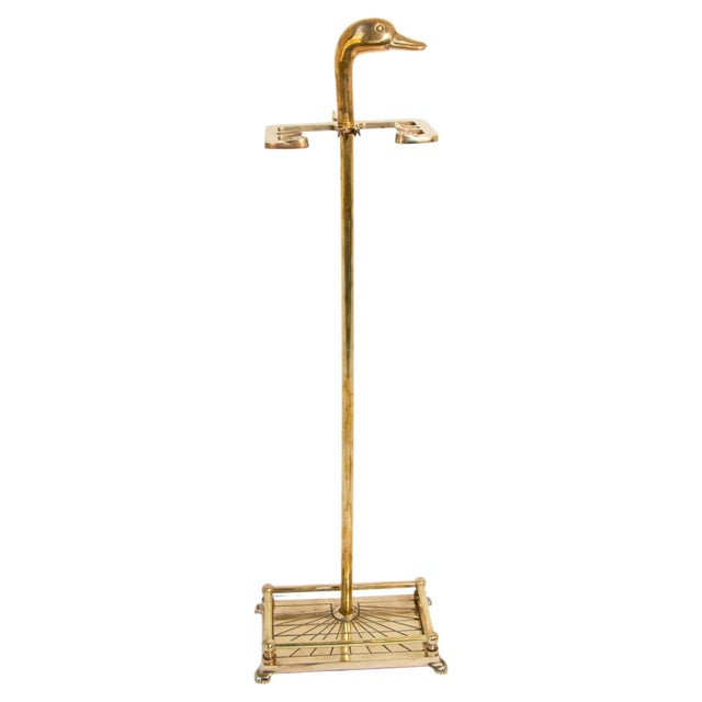 Vintage French Solid Brass Duck Head Fireplace Tool Set, Maison Jansen Style, 19 For Sale - Image 4 of 17