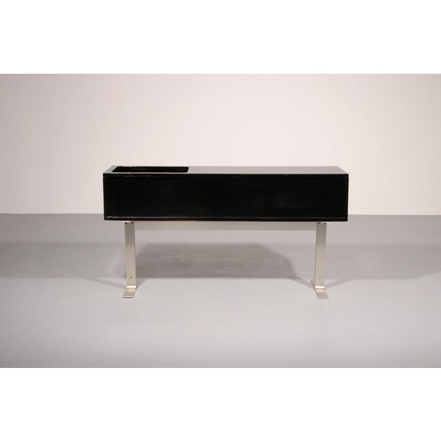 Black and Stainless Steel Bar Sideboard, Italy, 1969, in Very Good conditions. Designed 1960 to 1969