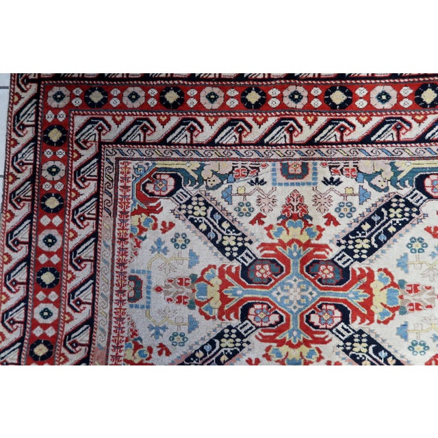 1950s Handmade Vintage Caucasian Zeyhur Rug 4.2' X 7.4' (130cm X 228cm) For Sale In New York - Image 6 of 13