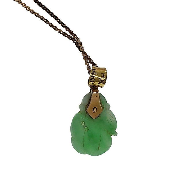 Contemporary Carved Jade Pendant Necklace For Sale - Image 3 of 4