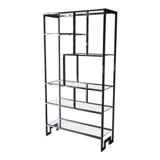 Chrome Greek Key Etagere by Design Institute of America, Circa 1970 For Sale