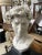 Mid 20th Century Large Vintage Bust of Michelangelo's David Statue, 23" Tall, Large Base, Ceramic For Sale - Image 5 of 6