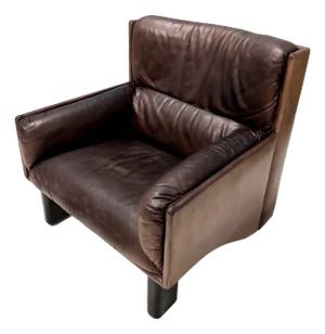 Vintage Italian Brown Leather Chair, 1970s
