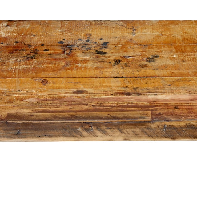 Large 19th Century Pine Worktable, 1890s For Sale - Image 10 of 14