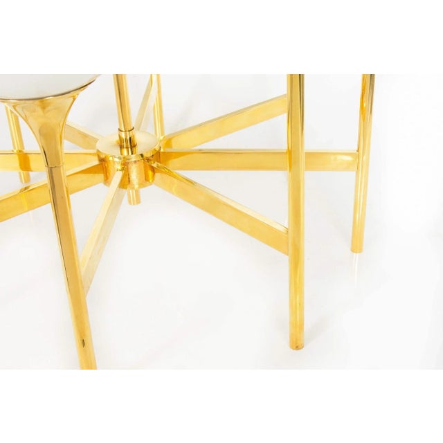 Mid-Century Polished Brass Eight-Light Chandelier by Gaetano Sciolari Ca. 1970s For Sale - Image 6 of 12