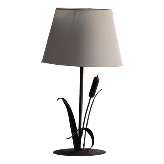 Mid-Century Artisanal Organic Wrought Iron Table Lamp, 1940s For Sale