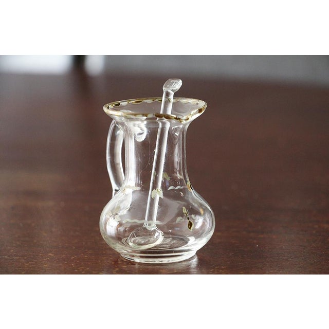 18th Century Portuguese Baroque Altar Hand Blown Glass Cruet With Spoon, Religious For Sale - Image 6 of 11