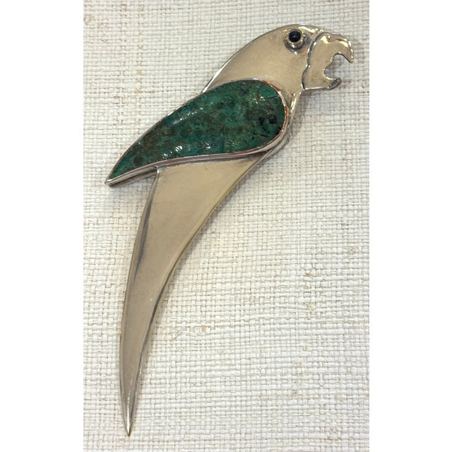 Vintage Emilia Castillo Parrot Malachite Lapis Bottle Opener For Sale - Image 10 of 12