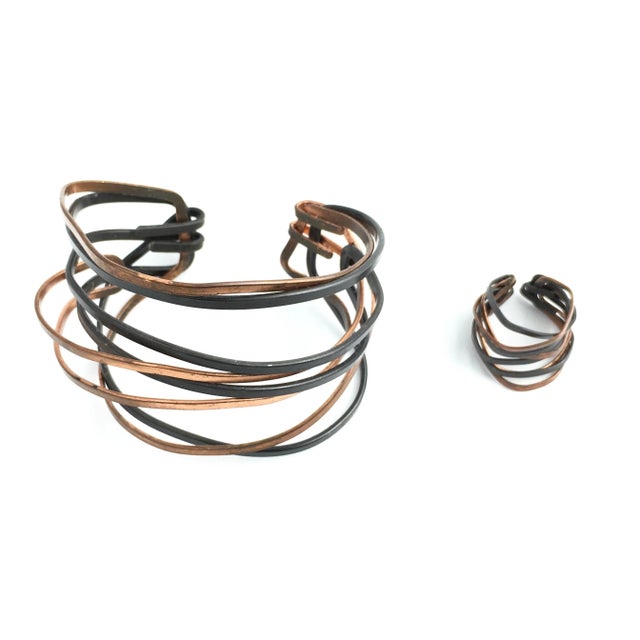 Early 21st Century Midzo Multimetal Cuff Bracelet & Ring - 2 Pieces For Sale - Image 5 of 5