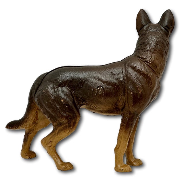 Excellent Vintage Hubley Manufacturing Co Usa Cast Iron German Shepherd Dog Doorstop - Circa 1930s For Sale - Image 10 of 18