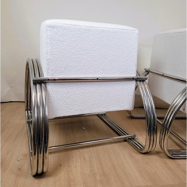 Large 20th Century Chrome Armchairs by Ralph Lauren, 1980s, Set of 2 For Sale - Image 6 of 12