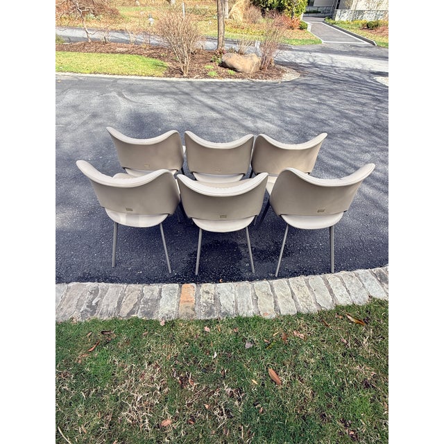 2020s Set of 6 Leather Nice Armchairs by GamFratesi for Poltrona Frau For Sale - Image 5 of 12