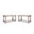 This is a pair of rustic French style cerused and carved console tables with attached marble tops by Baker Furniture...