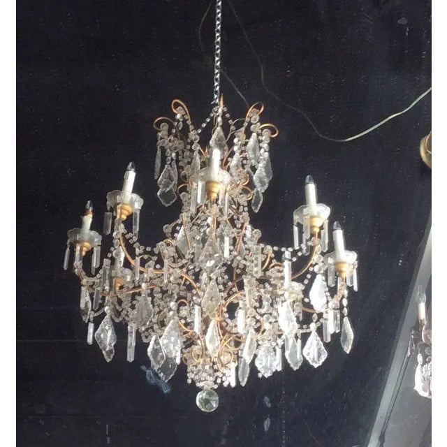 Large Vintage Italian Beaded Chandelier For Sale - Image 4 of 6