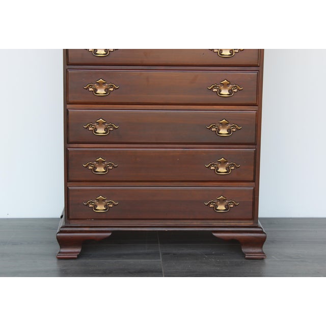 Chippendale 1970s Vintage Chippendale Cherry Chest of Four Drawers For Sale - Image 3 of 4