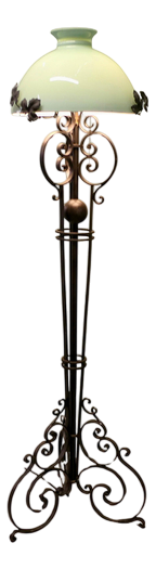 French Wrought Iron Floor Lamp, 1920s