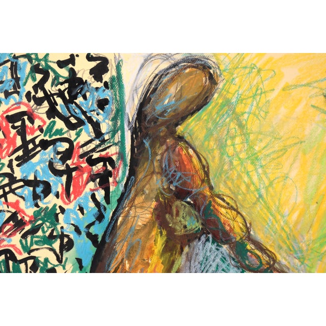 9950 Seeking Advice From the Buddha - Figurative in Pastel on Paper by Michael William Eggleston For Sale - Image 4 of 7