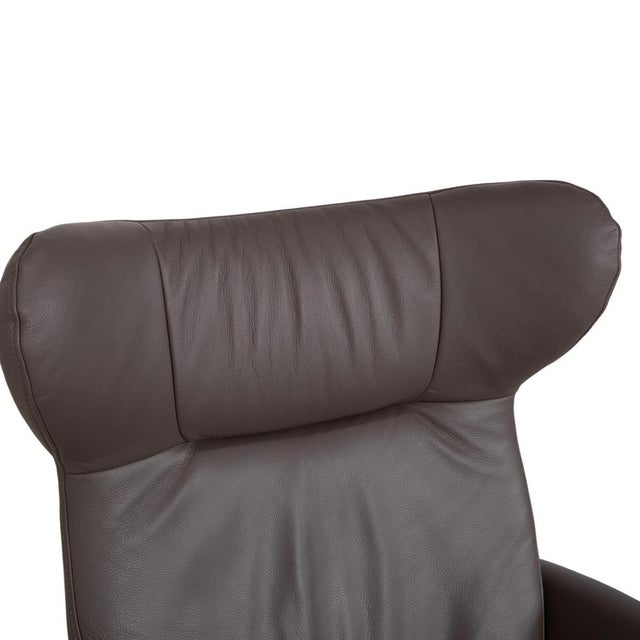 Model 8115 Armchairs and Ottoman in Grey Taupe Leather and Chrome, from Joop, Set of 2 For Sale - Image 6 of 18