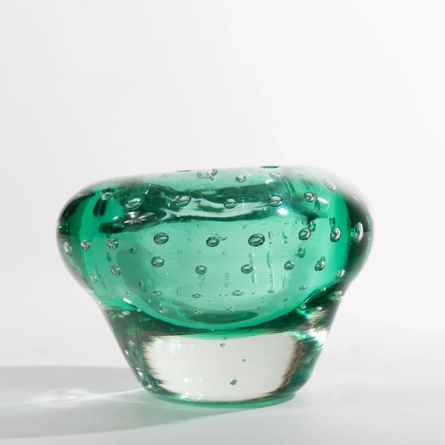 Green Nailsea Case Glass Bowl Chairish