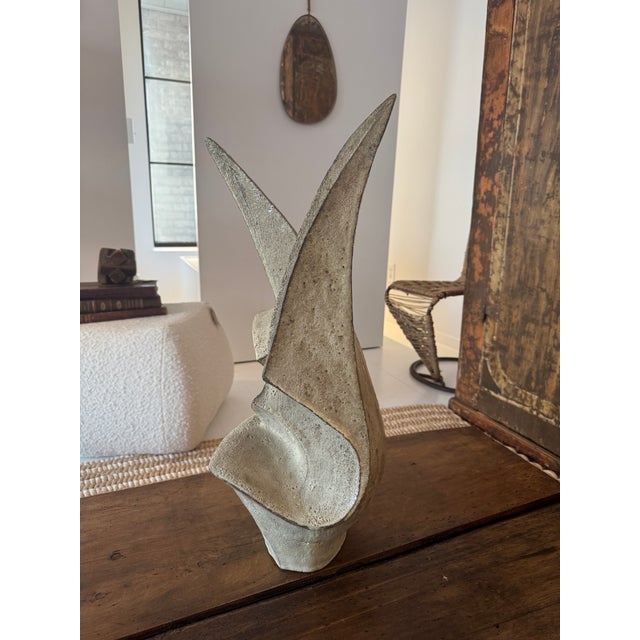 Large vintage ceramic sculpture., France This off white sculpture is a gorgeous mix of soft and sharp lines. The ceramic...