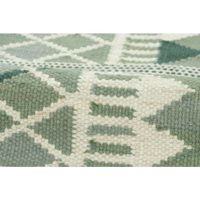 Contemporary Scandinavian Style Green Geometric Wool Rug by Rug & Kilim, India For Sale In New York - Image 6 of 9