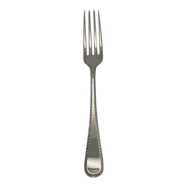 1980s Silver Dinner Fork, Feather Edge For Sale